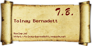 Tolnay Bernadett névjegykártya